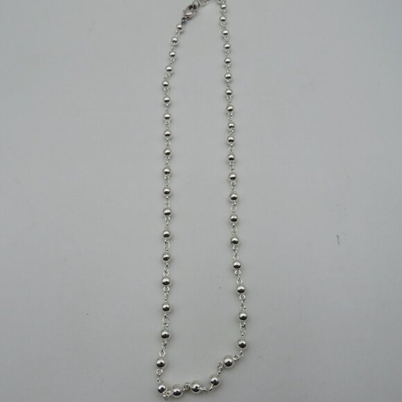 Napier Necklace Silver Tone 18" Station Multi Bead Chain Link Spacers Vintage - Picture 5 of 5